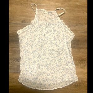 Floral and lace tank